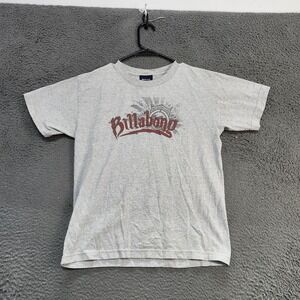 Billabong Shirt Mens Medium Gray Logo Graphic Tee Short Sleeve Surf Beach